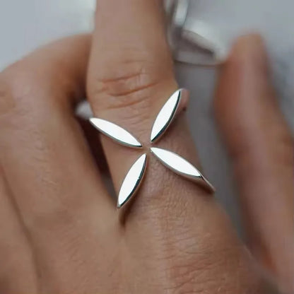 VENTFILLE 925 Sterling Silve Flower Ring for Women Gift Hollow Out Design Retro Hip Hop Versatile Jewelry Party Gift Dropship