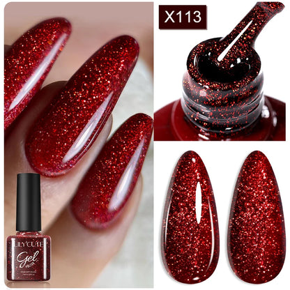 LILYCUTE 7ml Base Nowipe Top Coat Soak Off UV LED Gel Nail Polish Reinforcement Gel Semi Permanent Multifunction Gel Varnishes