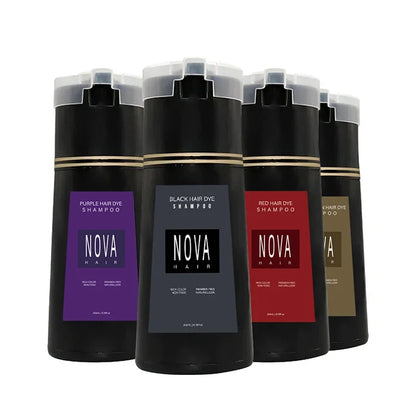200ml Nova Hair Dye Shampoo 3-in-1 Hair Coloring Shampoo Instant Dye Shampoo Men Women Natural Fast White Hair Dyed Black Hair