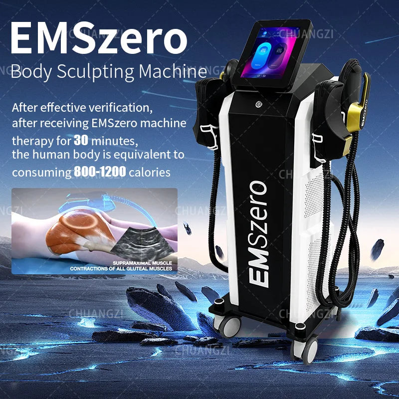 Professional EMSzero EMS Body Sculpt Machine Muscle Stimulator Fat Burning Shaping 5 Handles With Pelvic Floor Cushion
