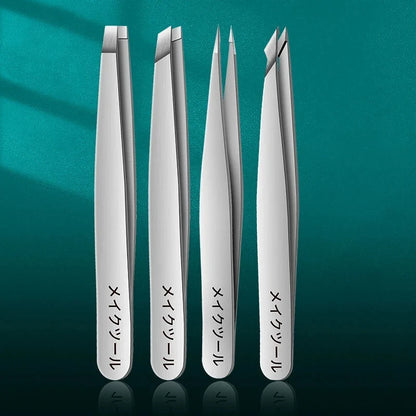 4pcs Professional Tweezers Set Perfect For Eyebrow Hair Removal Splinter & Ingrown Hair Removal & More With Storage Bag & For Me