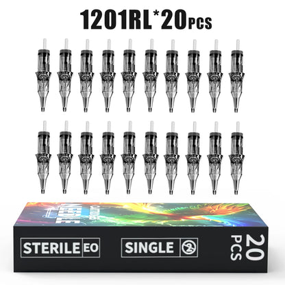 Goldplume Tattoo Needles 20 Pieces/Box Rl Rm M1 Rs Suitable for Tattoo Machines, Permanent Makeup or Body Painting