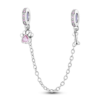 Safety Chain Charms Fit Original 925 Sterling Silver Charms Beads Moon Star Butterfly Heart Safety Chain For Women Jewelry Gifts