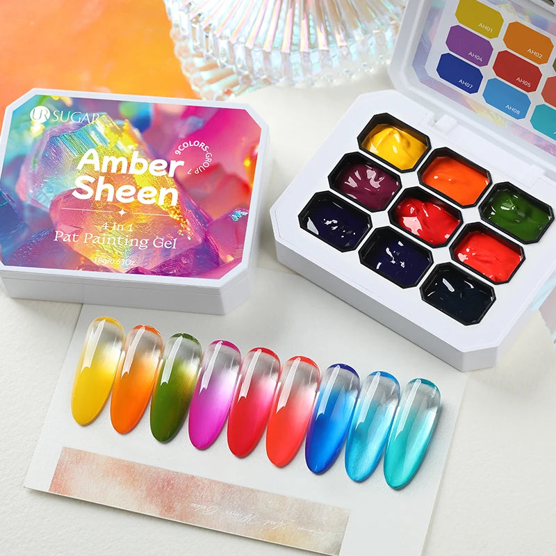 UR SUGAR 9 Colors Patting Painting Gel Nail Polish 4 In 1 Transfer French Design UV LED Soak Off Gel Varnish Gradient Pat Gel