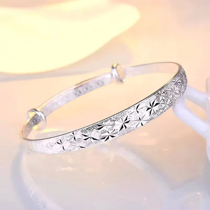 925 Sterling Silver Original Romantic Gypsophila Star Bangles for Women Bracelets Fashion Party Wedding Accessories Jewelry