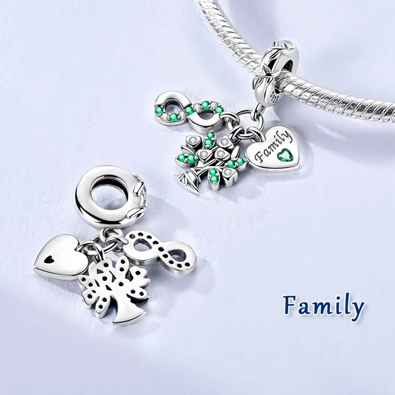 Original 925 Sterling Silver Heart Love Charms Beads Pendant Fit Original Bracelet Necklace DIY Charms Women Man Jewelry Gift