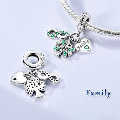 Original 925 Sterling Silver Heart Love Charms Beads Pendant Fit Original Bracelet Necklace DIY Charms Women Man Jewelry Gift