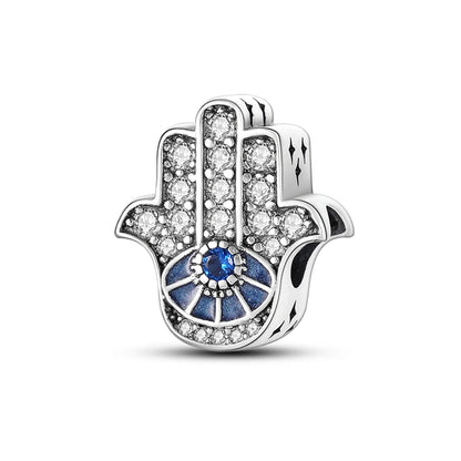 Hot Sales 925 Sterling Silver Charms Beads Devil's Eye Fatima's Hand Cross Beads Fit Original Bracelet Women DIY Jewelry Gifts