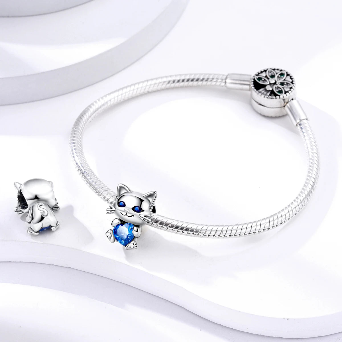 Original Charms 925 Silver Cute Animals Cat Bear Bead For Silver Bracelet Diy Fahsion Jewelry