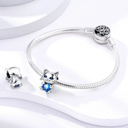 Original Charms 925 Silver Cute Animals Cat Bear Bead For Silver Bracelet Diy Fahsion Jewelry
