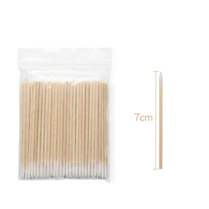 100/300pcs Disposable Wooden Micro Bud Swabs Lint Free Eyelash Extension Glue Removing Tools Makeup Mini Brush