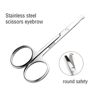 Stainless Steel Round Safety Scissors Eyebrow Makeup Scissor Beauty Nose Hair Trimmer Scissors Eyebrow Face Razors Beauty Tool