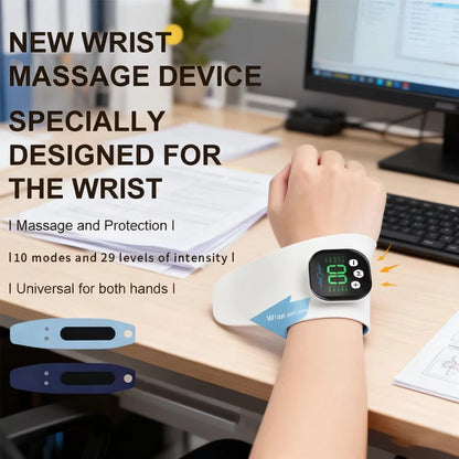 EMS Electric Hand Wrist Massager 10 Mode Vibration Massage 29 Levels Massage Hands Rechargeable Wrist Brace Protector Wrap