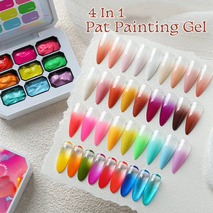 UR SUGAR 9 Colors Patting Painting Gel Nail Polish 4 In 1 Transfer French Design UV LED Soak Off Gel Varnish Gradient Pat Gel