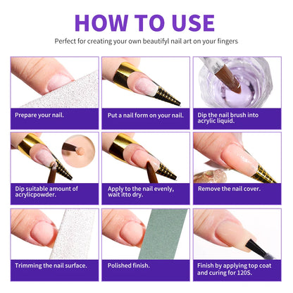 Limegirl Large Capacity Nail Acrylic Liquid Monomer Crystal 40/70/120/240ml for Nails Art DIY Acrylic Powder Liquid Manicure