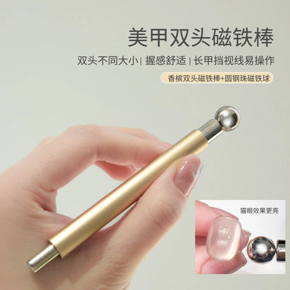 Strong magnetic Long Double Head Nail Magnet Tool Pens Magnetic Cat Eye Gel Polish Nail Art Kit for DIY Salon Studio 2030