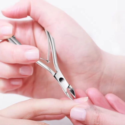 Cuticle Pliers with Cuticle Pusher Stainless Steel Cuticle Remover and Trimmer Perfect for Fingernails and Toenails