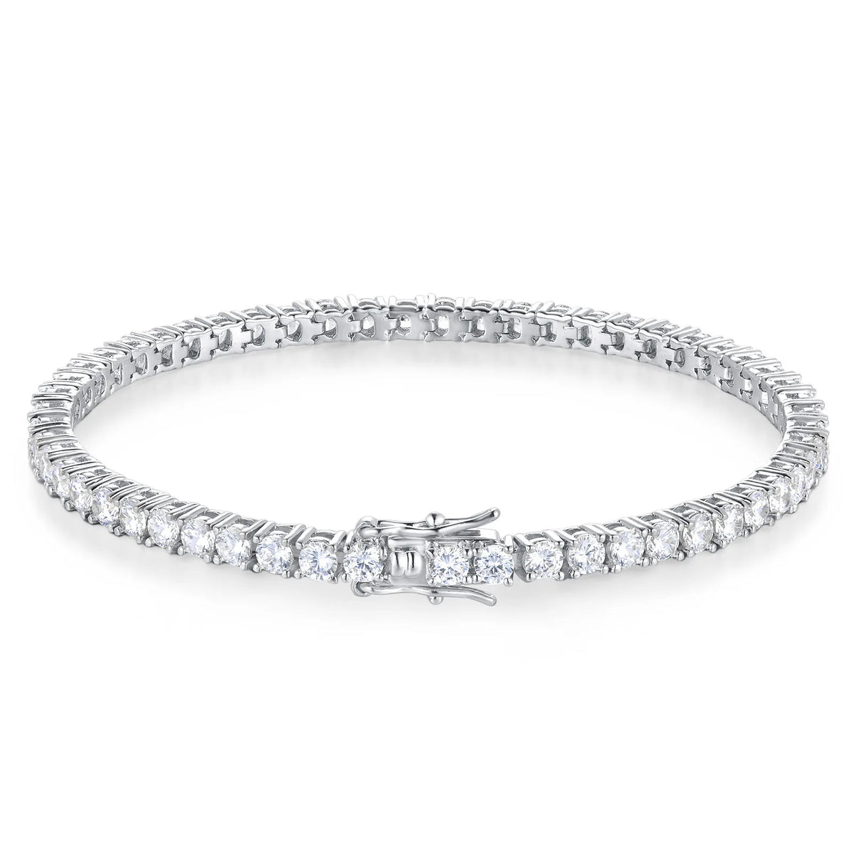 100% S925 Sterling Silver 2-6mm Real Moissanite Tennis Bracelet for Women Wedding Jewelry Christmas Exquisite Gift