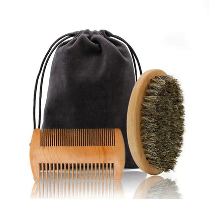 Men's Shaving Brush Set Boar Bristle Portable Barber Natural Beard Brush for Facial Cleaning Styling Tool Wholesale