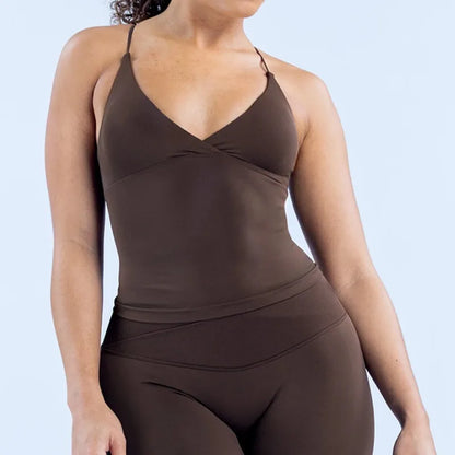 Women Seamless Cross Sports Vest Gym Yoga Tops with Padded  Sexy Backless Workout Fitness Camisole Running Sports Tops Summer