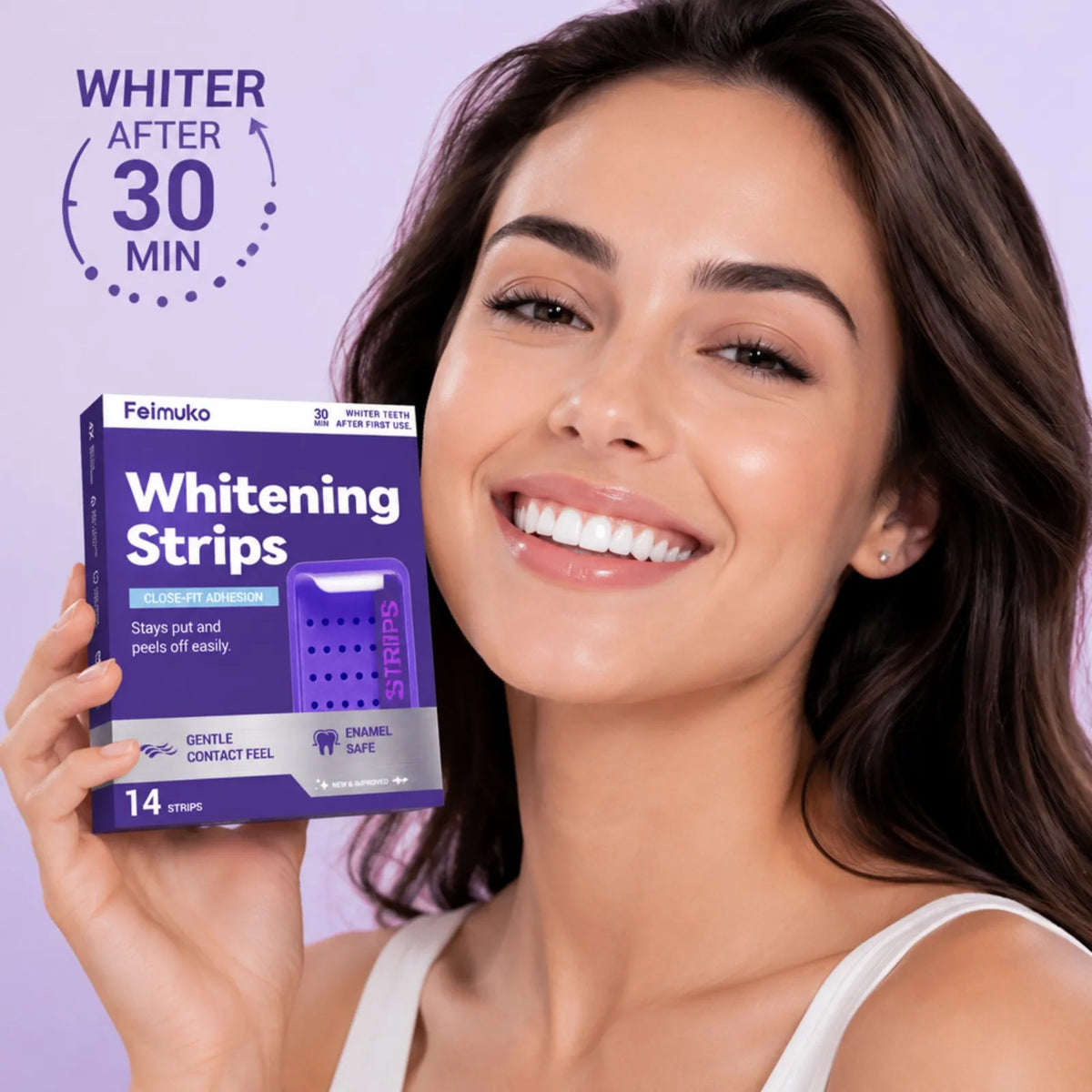 7pcs Premium Purple Whitening Strips Professional Tooth Stain Removal Brighten Kit Deep Stain Cleaning For Sensitive Teeth