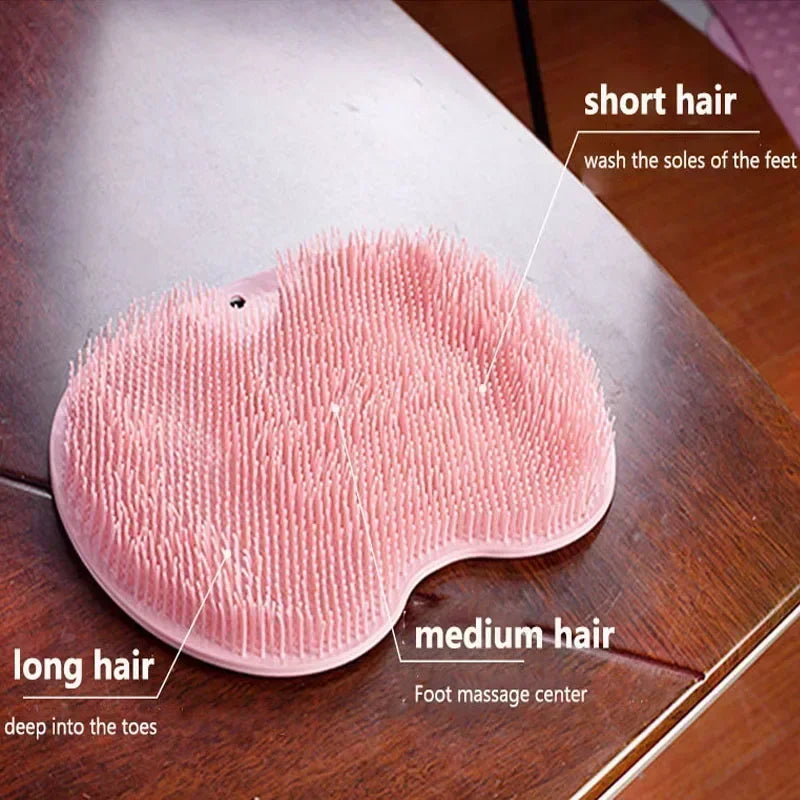 Exfoliating Foot Brush and Back Scrubber Anti-Slip Suction Cup - Deep Cleansing and Exfoliating Tool for Body Dirt Removal