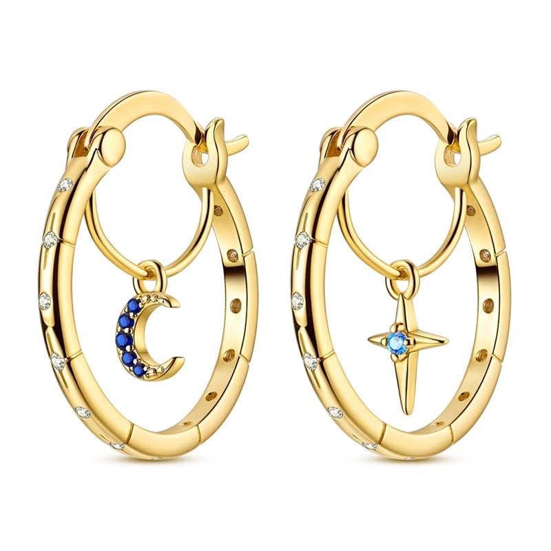 925 Sterling Silver Hoops Earrings Hypoallergenic Hoops Earrings With Zirconia Fashion High Quality Jewelry for Women Girls