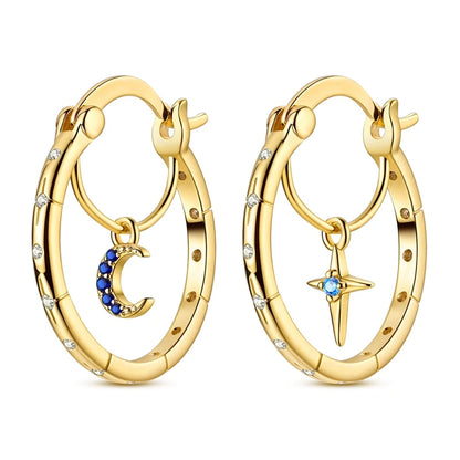 925 Sterling Silver Hoops Earrings Hypoallergenic Hoops Earrings With Zirconia Fashion High Quality Jewelry for Women Girls