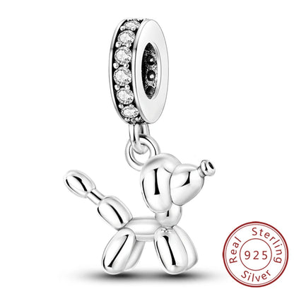 Hot Sale Charm Bead Pendant 925 Sterling Silver Firefly Love Heart Cats Dogs Sunflower Charm for Bracelet Women DIY Jewelry Gift