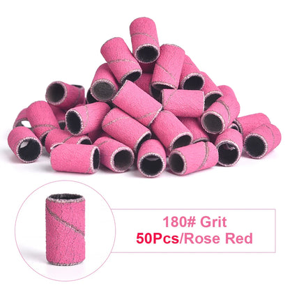 Nail Art Sanding Bands Drill Bits 80# 120# 240# for Electric Nail Drill File Nail Polishing Head Remover UV Gel Pedicure Tools