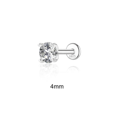 CANNER 0.5-1.2 Carat D Color Moissanite Ear Stud Earrings For Women 925 Sterling Silver Sparkling Piercing Earring Fine Jewelry