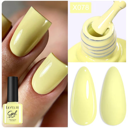 LILYCUTE 7ml Base Nowipe Top Coat Soak Off UV LED Gel Nail Polish Reinforcement Gel Semi Permanent Multifunction Gel Varnishes