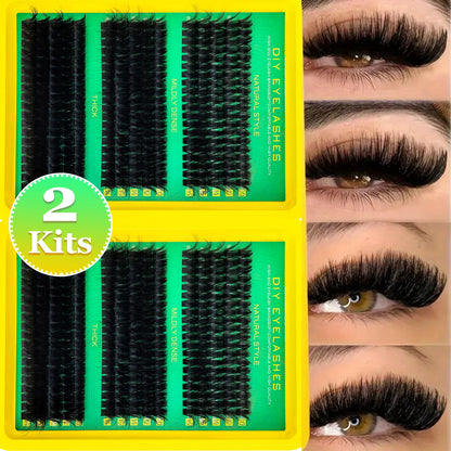 DIY lash Professional Eyelash Extension/10-16mm/Thick False Eyelashes Mixed0.07mm/D Curl Cat-Eye for a Fluffy And Dramatic Look