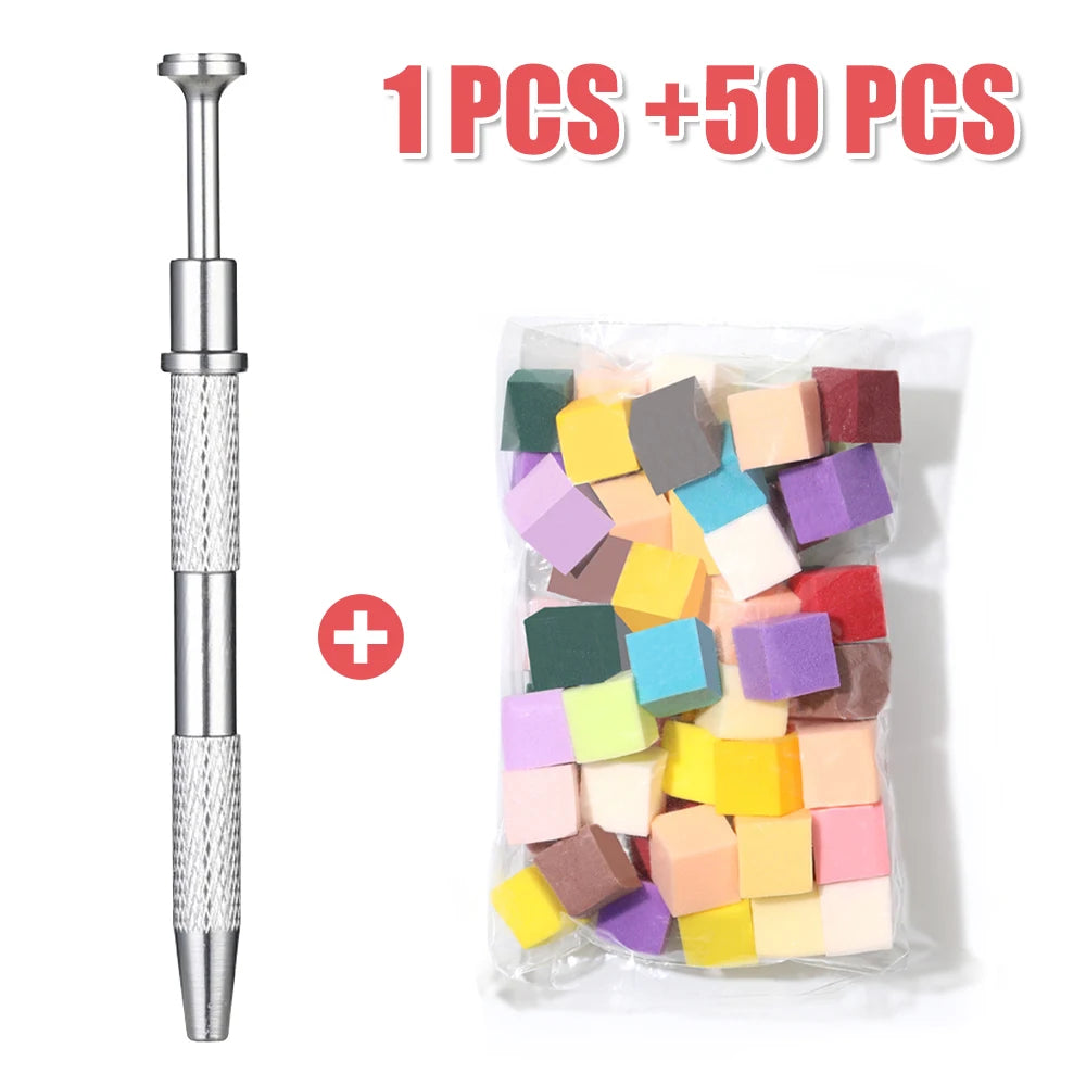 LINMANDA 200/50PCS Nail Sponge Sponge with Grab Pen and Sponge Grab Clip Set Nail Gradient Color Nail Tool Accessories