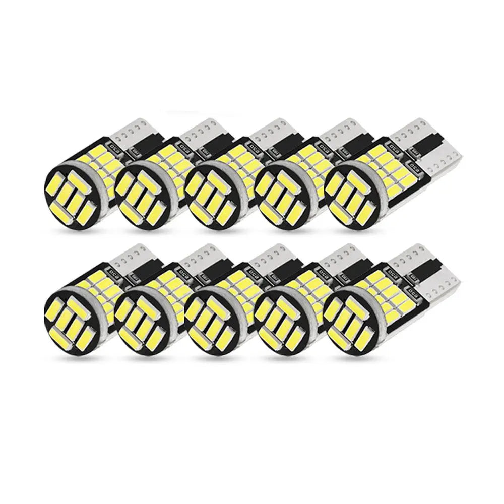 10pc Canbus W5W T10 194 LED Car Light Bulb 26SMD 4014 Auto High Bright Wedge License Plate Clearance Dome Door Lamp 12V