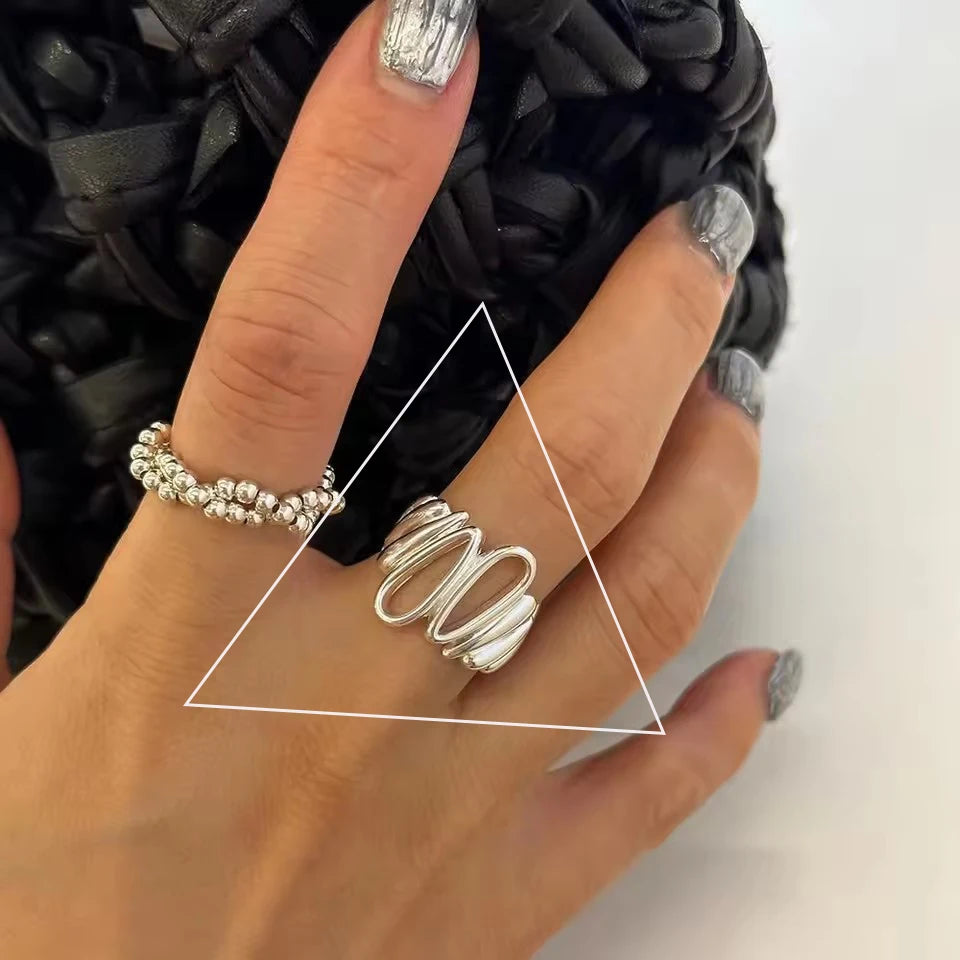 VENTFILLE 925 Sterling Silve Flower Ring for Women Gift Hollow Out Design Retro Hip Hop Versatile Jewelry Party Gift Dropship