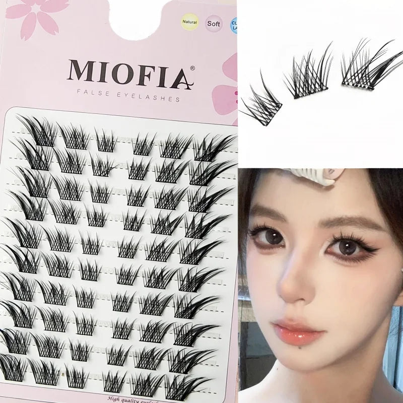 10 Rows Individual Mink Eyelashes 1/box 60 Bundles Natural Eyelash Extension 3D Russia Lashes Cluster Fox Eye Effect Makeup Lash