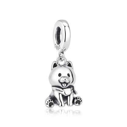 Original 925 Sterling Silver Charms Love Pets Dog Cat Paw Print Pendant Beads Fit Brand Bracelets Necklaces Women DIY Jewelry