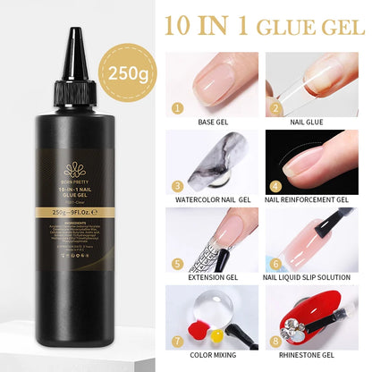 BORN PRETTY 250g Super Strong Nail Glue For False Nail Tips Press On Nails Refilled Package Base Gel Top Coat Matte Top Coat