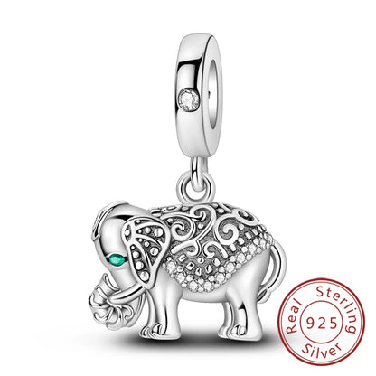 Hot Sale Charm Bead Pendant 925 Sterling Silver Firefly Love Heart Cats Dogs Sunflower Charm for Bracelet Women DIY Jewelry Gift