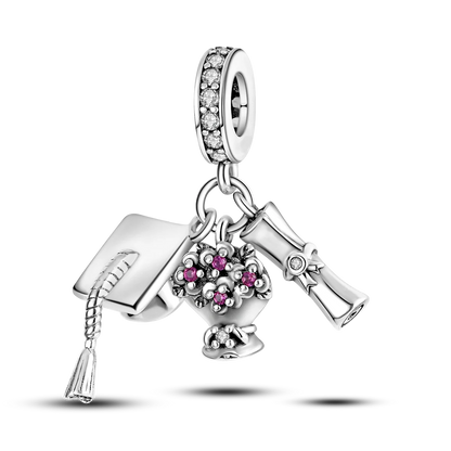 925 Silver Rainbow Flower Dragonfly Charms Dangle Charm Animal Bead Fit Original Bracelet Jewelry DIY