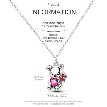 Original 925 Sterling Silver Necklace For Women Pearl Cross Butterfly Turtle Heart Shape Women Necklace Jewelry Gift