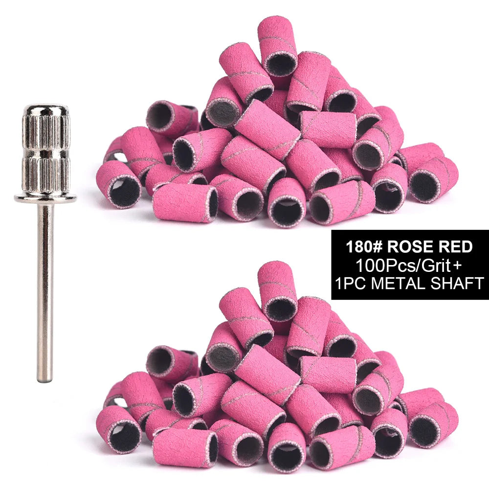 Nail Art Sanding Bands Drill Bits 80# 120# 240# for Electric Nail Drill File Nail Polishing Head Remover UV Gel Pedicure Tools