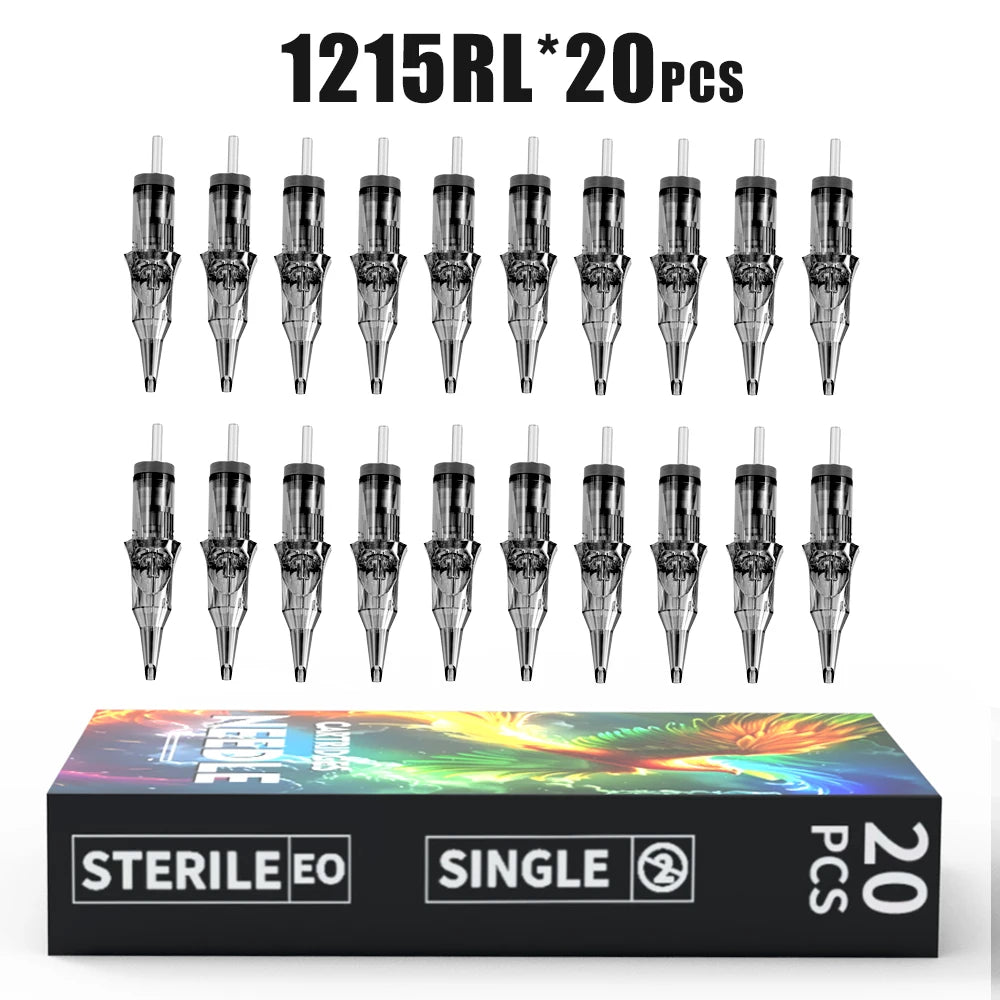 Goldplume Tattoo Needles 20 Pieces/Box Rl Rm M1 Rs Suitable for Tattoo Machines, Permanent Makeup or Body Painting