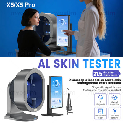 3D Magic Ai Facial Testing X5 ProMirror Wood Lamp Acne Scanner Skin Detector Skin Analyzer Facial Tester Facial Analyzer Machine