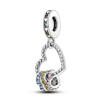 925 Silver Rainbow Flower Dragonfly Charms Dangle Charm Animal Bead Fit Original Bracelet Jewelry DIY