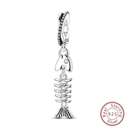Fit Original 925 Sterling Silver Charms Beads Blue Luminous Whale Shark Seahorse Dolphin Charms For Women Fine DIY Jewelry Gifts