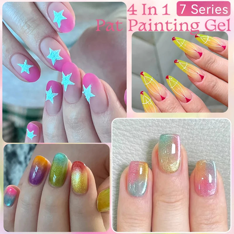 UR SUGAR 9 Colors Patting Painting Gel Nail Polish 4 In 1 Transfer French Design UV LED Soak Off Gel Varnish Gradient Pat Gel