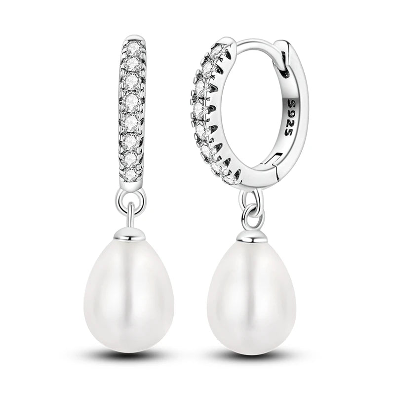 925 Sterling Silver Hoops Earrings Hypoallergenic Hoops Earrings With Zirconia Fashion High Quality Jewelry for Women Girls