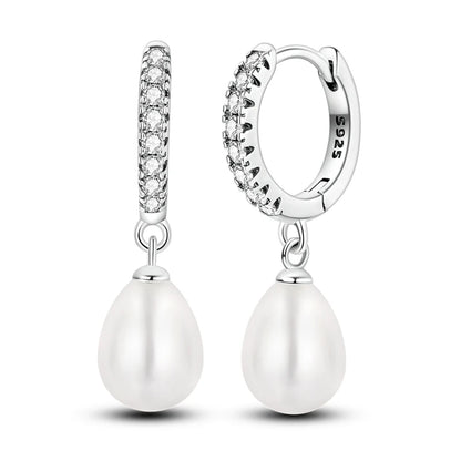 925 Sterling Silver Hoops Earrings Hypoallergenic Hoops Earrings With Zirconia Fashion High Quality Jewelry for Women Girls